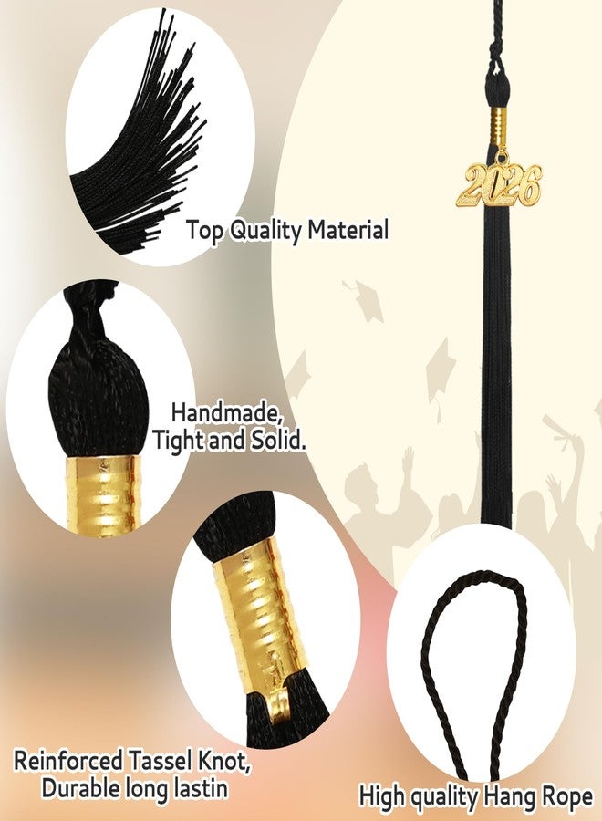 Nelisylux 2026 Tassel Graduation, Black Graduation Tassel, Tassel Charms for Graduations Cap Decorations, Tassels Memorial Grad Cords Class of 2026 College High School Graduate Hat Ceremonies Accessories - Image 5